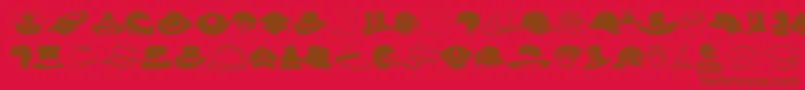 Czcionka HeadWear – brązowe czcionki na czerwonym tle