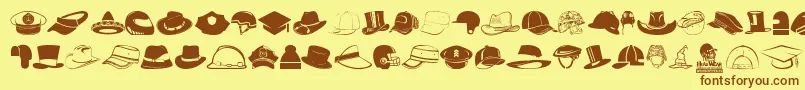HeadWear Font – Brown Fonts on Yellow Background