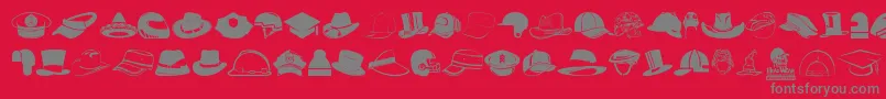 HeadWear-Schriftart – Graue Schriften auf rotem Hintergrund