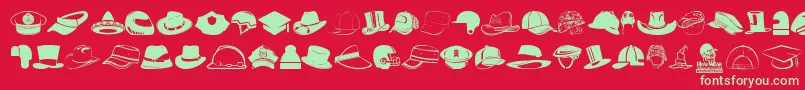HeadWear Font – Green Fonts on Red Background