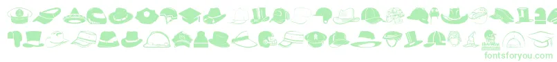 HeadWear-Schriftart – Grüne Schriften auf weißem Hintergrund