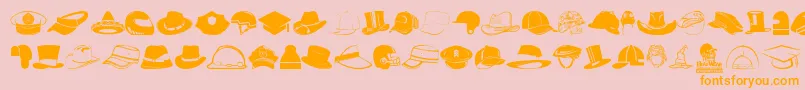 HeadWear-fontti – oranssit fontit vaaleanpunaisella taustalla