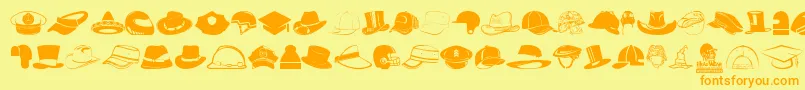 Fonte HeadWear – fontes laranjas em um fundo amarelo
