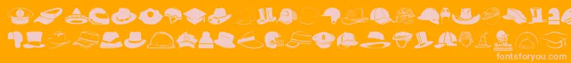 HeadWear-Schriftart – Rosa Schriften auf orangefarbenem Hintergrund