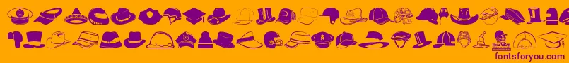HeadWear-fontti – violetit fontit oranssilla taustalla