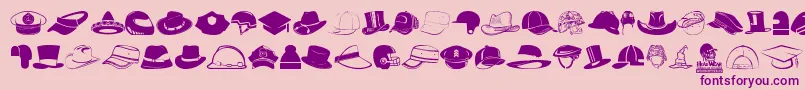 HeadWear-fontti – violetit fontit vaaleanpunaisella taustalla