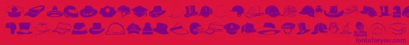 Czcionka HeadWear – fioletowe czcionki na czerwonym tle