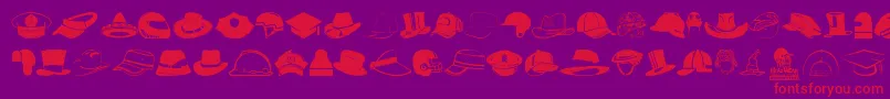 HeadWear-Schriftart – Rote Schriften auf violettem Hintergrund