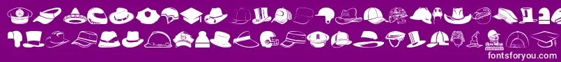 Police HeadWear – polices blanches sur fond violet