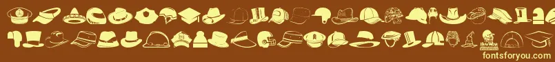 HeadWear Font – Yellow Fonts on Brown Background