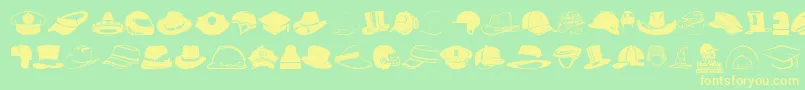 fuente HeadWear – Fuentes Amarillas Sobre Fondo Verde