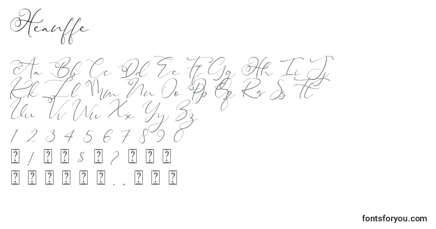 Шрифт Heanffe – алфавит, цифры, специальные символы
