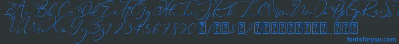 Heanffe Font – Blue Fonts on Black Background