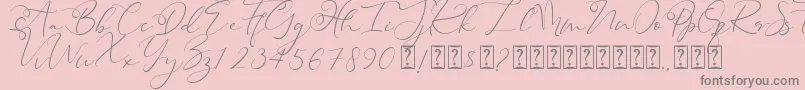 フォントHeanffe – ピンクの背景に灰色の文字