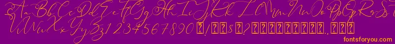 Heanffe Font – Orange Fonts on Purple Background