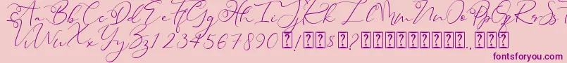 Heanffe-fontti – violetit fontit vaaleanpunaisella taustalla
