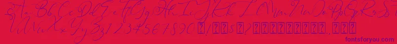 Police Heanffe – polices violettes sur fond rouge