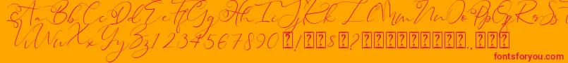 Heanffe Font – Red Fonts on Orange Background