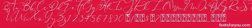 フォントHeanffe – 赤い背景に白い文字
