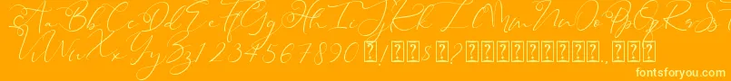 Heanffe Font – Yellow Fonts on Orange Background