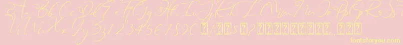 Heanffe Font – Yellow Fonts on Pink Background