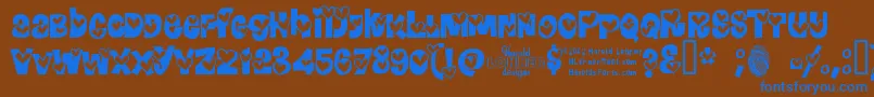 HEARRG   Font – Blue Fonts on Brown Background