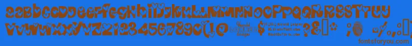 HEARRG   Font – Brown Fonts on Blue Background