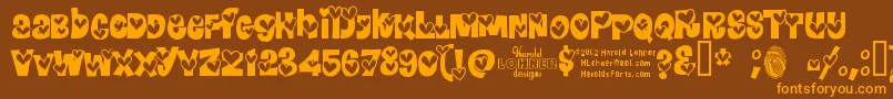 HEARRG   Font – Orange Fonts on Brown Background