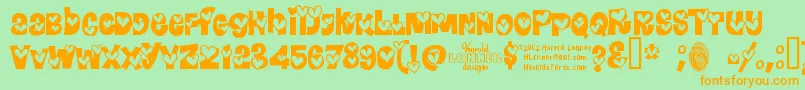 HEARRG   Font – Orange Fonts on Green Background