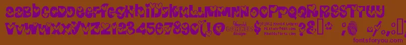 HEARRG   Font – Purple Fonts on Brown Background