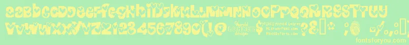 HEARRG   Font – Yellow Fonts on Green Background