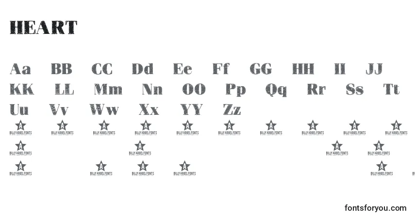 Czcionka HEART    (129196) – alfabet, cyfry, specjalne znaki