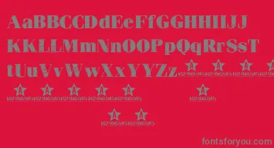 HEART    font – Gray Fonts On Red Background