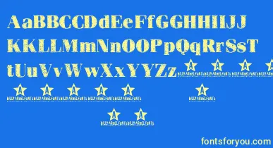 HEART    font – Yellow Fonts On Blue Background