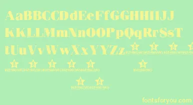 HEART    font – Yellow Fonts On Green Background