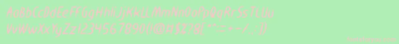 fuente HEART SHAPED Bold Italic – Fuentes Rosadas Sobre Fondo Verde