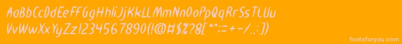 HEART SHAPED Bold Italic Font – Pink Fonts on Orange Background