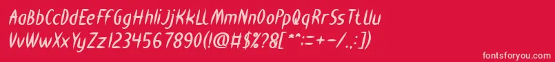 fuente HEART SHAPED Bold Italic – Fuentes Rosadas Sobre Fondo Rojo