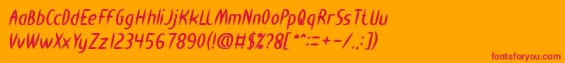 HEART SHAPED Bold Italic Font – Red Fonts on Orange Background