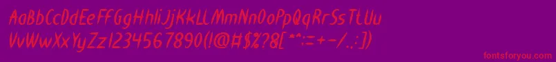 HEART SHAPED Bold Italic Font – Red Fonts on Purple Background