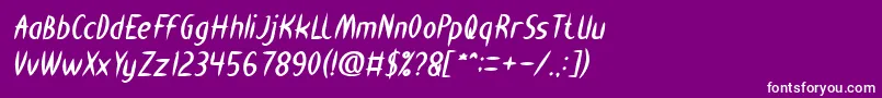 HEART SHAPED Bold Italic Font – White Fonts on Purple Background