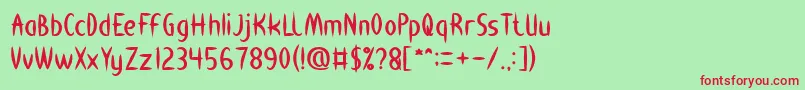 HEART SHAPED Bold Font – Red Fonts on Green Background