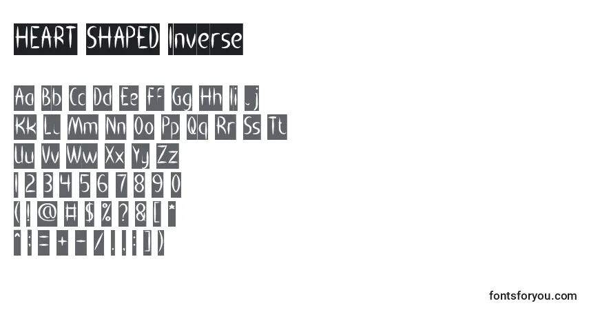 HEART SHAPED Inverse Font – alphabet, numbers, special characters