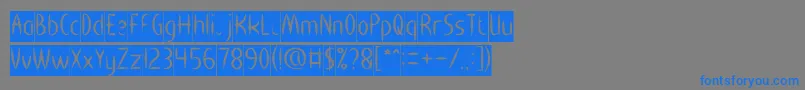 フォントHEART SHAPED Inverse – 灰色の背景に青い文字