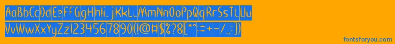 フォントHEART SHAPED Inverse – オレンジの背景に青い文字