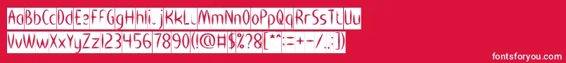 フォントHEART SHAPED Inverse – 赤い背景に白い文字