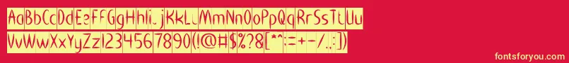 HEART SHAPED Inverse Font – Yellow Fonts on Red Background