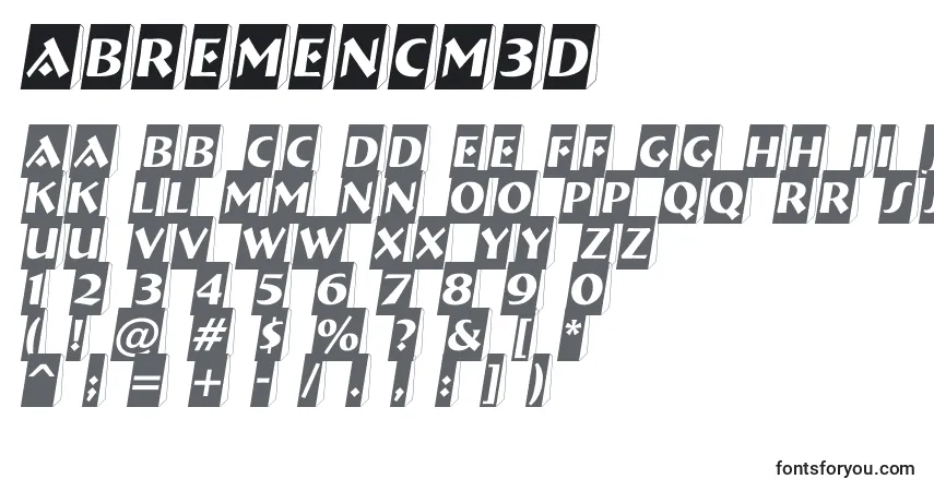 ABremencm3D font – alphabet, numbers, special characters