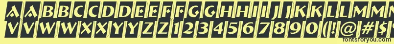 ABremencm3D-Schriftart – Schwarze Schriften auf gelbem Hintergrund