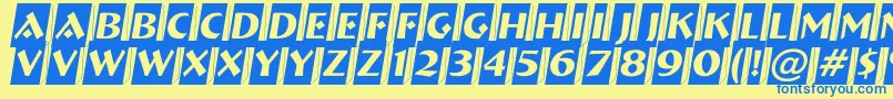 ABremencm3D Font – Blue Fonts on Yellow Background